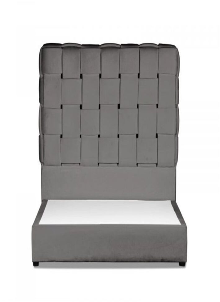 هاوس ون نارا| هيكل سرير من المخمل 160x200 سم - رمادي فاتح - Image 3