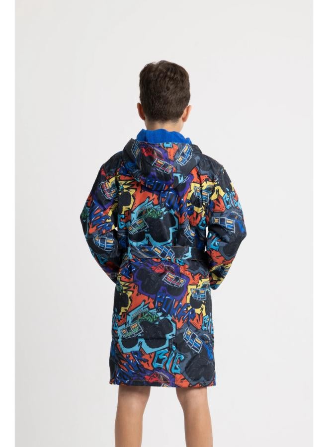 Boys' Waterproof Swim Robe – "Monster Truck" Design - Image 2