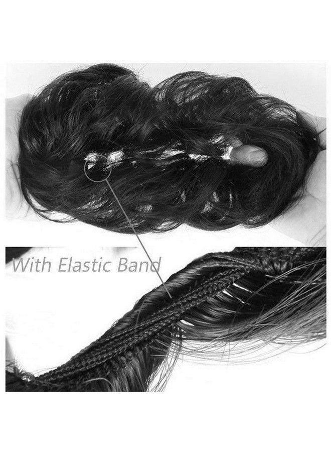 blushia 1 Pcs Messy Bun Hair Piece Hair Extension With Elastic Rubber Band Hairpiece Synthetic Hair Scrunchies Hair Piece For Women Girls (Black) - Image 5