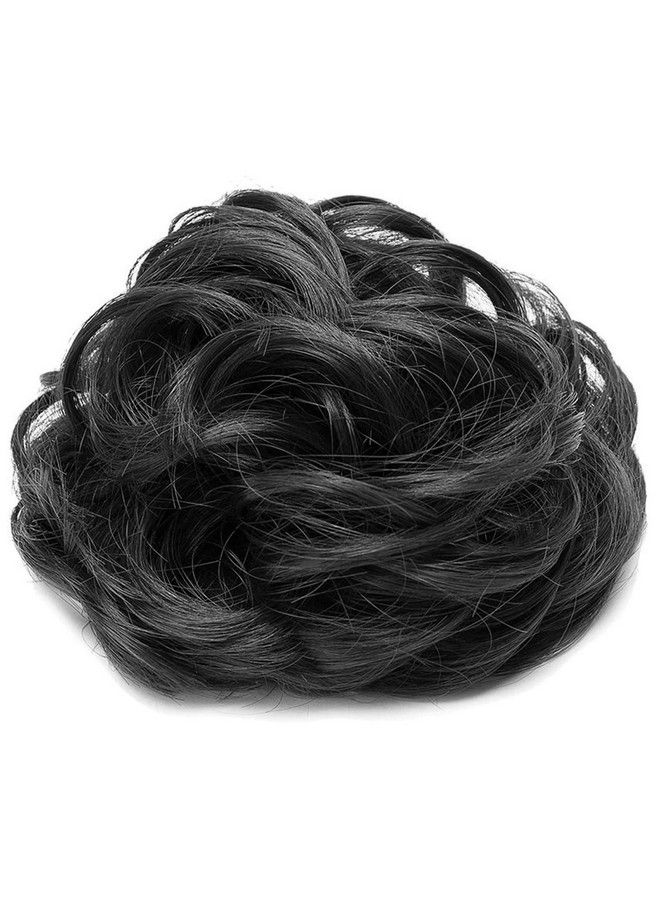 blushia 1 Pcs Messy Bun Hair Piece Hair Extension With Elastic Rubber Band Hairpiece Synthetic Hair Scrunchies Hair Piece For Women Girls (Black) - Image 4