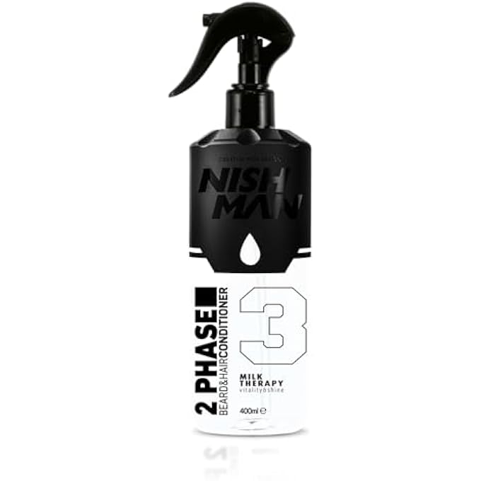 NISHMAN 2-PHASE CONDITIONER - MILK THERAPY 400 ML - PERFECT HYDRATION AND STYLING FOR ALL HAIR TYPES - CARE, SHINE AND DETANGLING IN ONE