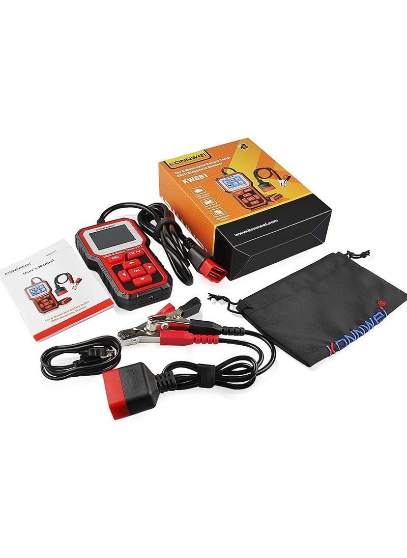 كونوي KW681 OBD2 Scanner 6V 12V Car Battery Tester  - Image 4