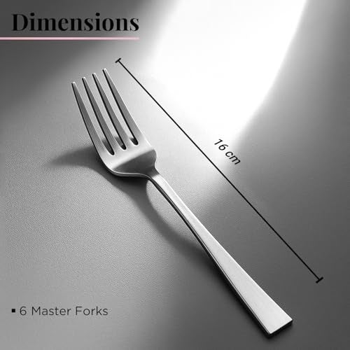 Frenchware Cutlery (Set of 6, Stainless Steel Sliver Forks Set), 100% Food Grade, Non Toxic, Anti-Rust, Dishwasher Safe, Perfect Gifting Set for All Occasions - Image 5