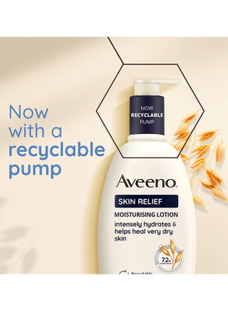 Aveeno Skin Relief Moisturising Lotion, With Soothing Triple Oat Complex & Shea Butter, Suitable For Sensitive Skin, 72-Hour Intense Hydration, Helps Relieve very Dry, Tight Skin, Unscented, 500ml - view 5