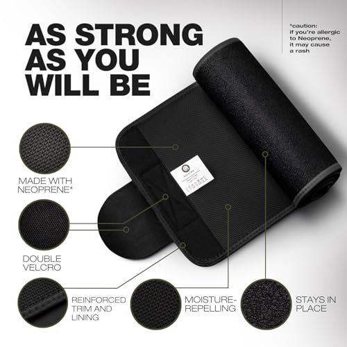 ActiveGear Waist Trimmer Belt for Stomach and Back Lumbar Support, Medium: 8" x 42" - Army Green - Image 3