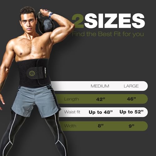 ActiveGear Waist Trimmer Belt for Stomach and Back Lumbar Support, Medium: 8" x 42" - Army Green - Image 4