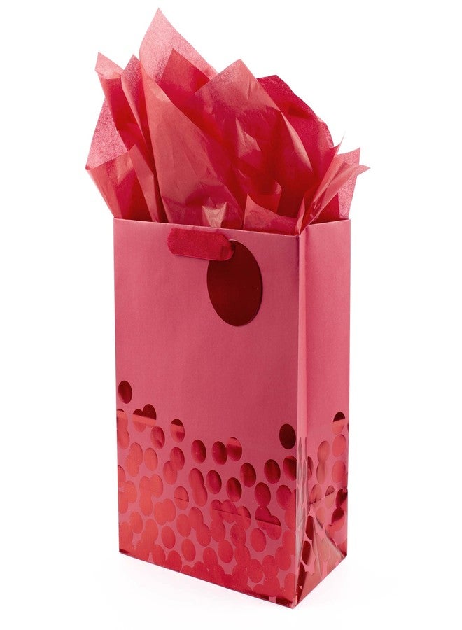 Hallmark 13" Large Gift Bag with Tissue Paper (Red Foil Dots) for Christmas, Father's Day, Birthdays, Graduations, Valentines Day, Sweetest Day or Any Occasion - Image 1