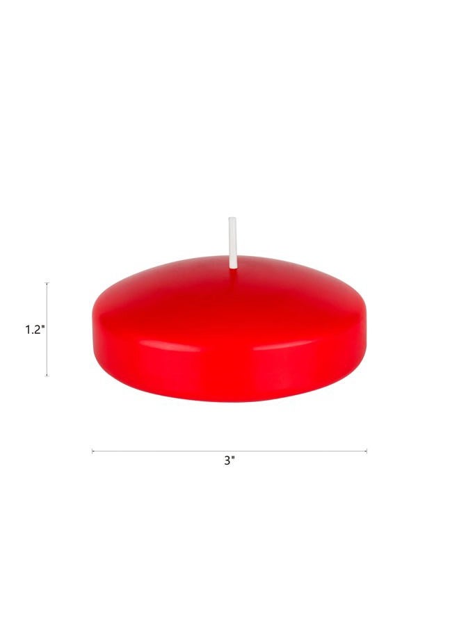 Mega Candles 12 pcs Unscented Red Floating Disc Candle | Hand Poured Paraffin Wax Candles 3" Diameter | for Home Décor, Wedding Receptions, Baby Showers, Birthdays, Celebrations, Party Favors & More - Image 2