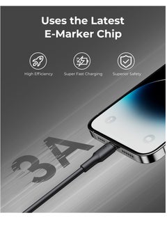 VOLTME iPhone Charger Cable (1.2m), Voltme USB-C to Lightning Cable for Fast Charging, 30W PD Power Delivery, High-Speed ​​Data Transfer, Durable and Tangle-Free, Compatible with iPhone 14/14 Pro/14 Plus/14 Pro Max, iPhone 13/13 Pro/13 Pro Max/13 Mini, iPhone 12/12 Pro/11/XS/XR/8/8 Plus, iPad Pro, iPad Air, AirPods - Black  - Image 2