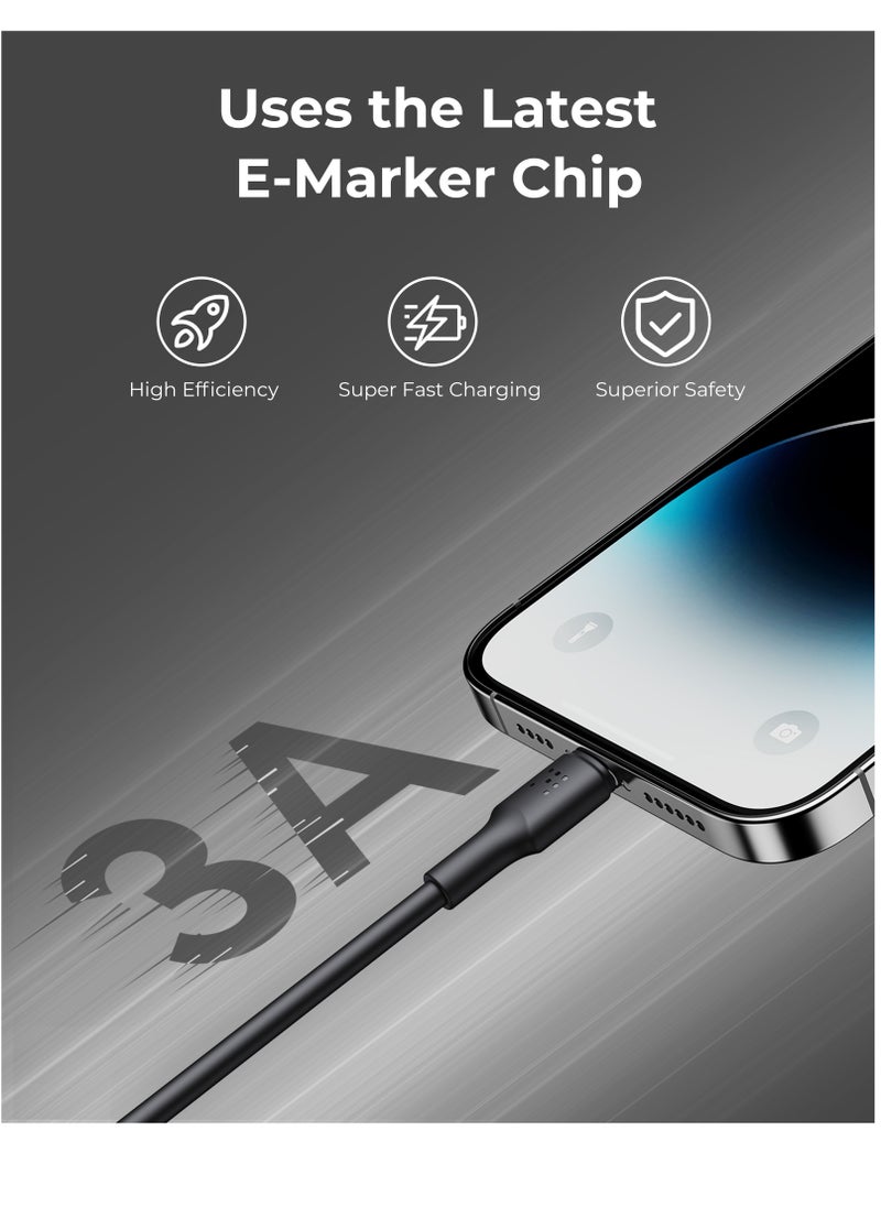 VOLTME - iPhone Charger Cable (1.2m), Voltme USB-C to Lightning Cable for Fast Charging, 30W PD Power Delivery, High-Speed ​​Data Transfer, Durable and Tangle-Free, Compatible with iPhone 14/14 Pro/14 Plus/14 Pro Max, iPhone 13/13 Pro/13 Pro Max/13 Mini, iPhone 12/12 Pro/11/XS/XR/8/8 Plus, iPad Pro, iPad Air, AirPods - Black - Image 1