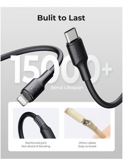 VOLTME iPhone Charger Cable (1.2m), Voltme USB-C to Lightning Cable for Fast Charging, 30W PD Power Delivery, High-Speed ​​Data Transfer, Durable and Tangle-Free, Compatible with iPhone 14/14 Pro/14 Plus/14 Pro Max, iPhone 13/13 Pro/13 Pro Max/13 Mini, iPhone 12/12 Pro/11/XS/XR/8/8 Plus, iPad Pro, iPad Air, AirPods - Black  - Image 4