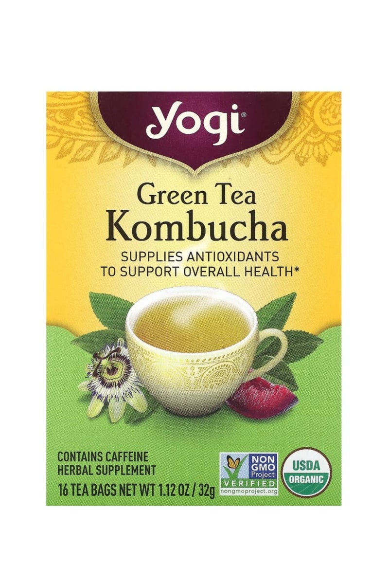 شاي يوغي شاي الكومبوتشا الأخضر ١٦ كيس شاي ١٫١٢ أونصة (٣٢ جم) - Image 1