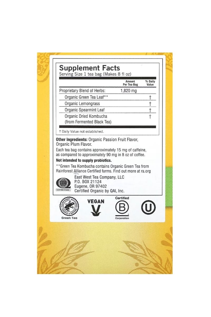 شاي يوغي شاي الكومبوتشا الأخضر ١٦ كيس شاي ١٫١٢ أونصة (٣٢ جم) - Image 2