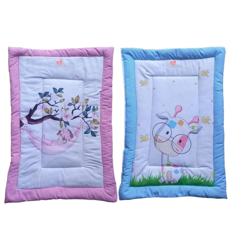 SmallBerry™ Newborn Baby Godadi Bedding Set with Mattress | Multi-Color & Design for Infants | Pack of 2 | Cozy Nursery Essentials for Your Precious Bundle of Joy (Nest&Gira) - Image 1