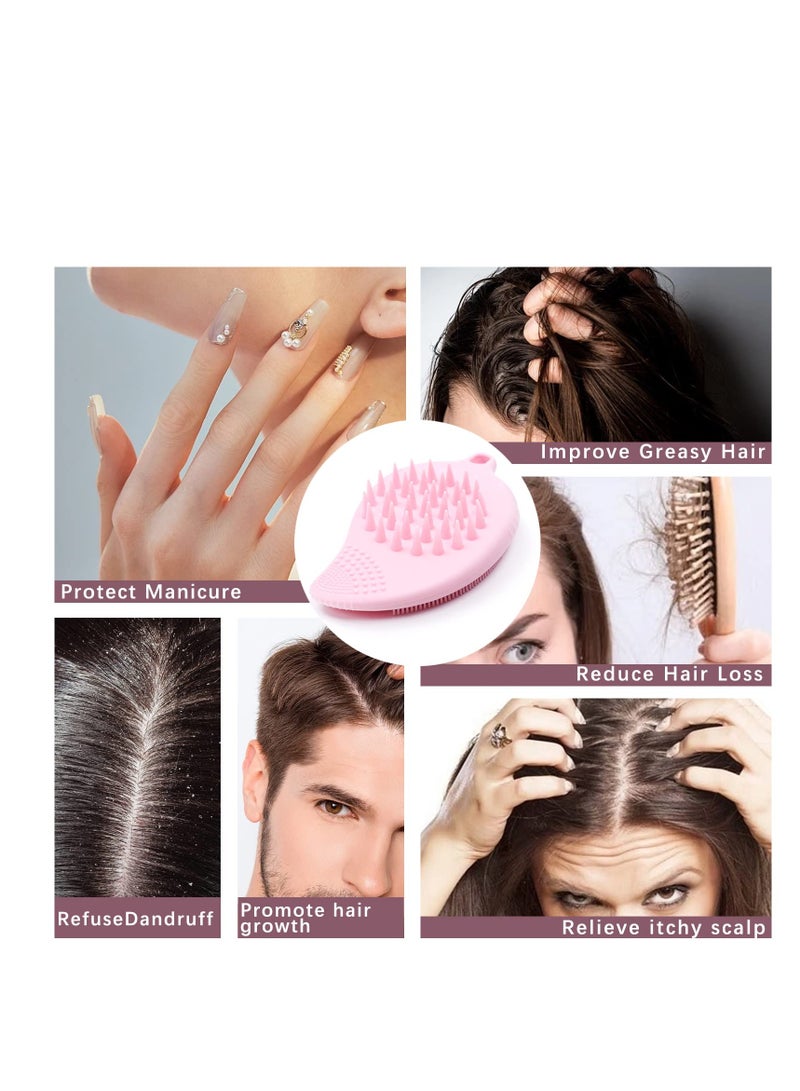 Excefore Silicone Face Wash Brush Shampoo Brush Manual Facial Cleansing Brush Multi Function Scalp Scrubber Face Hair Brush Exfoliator Cleanser for Blackheads Whiteheads Residues Removal Scalp Care 2PCS - Image 4