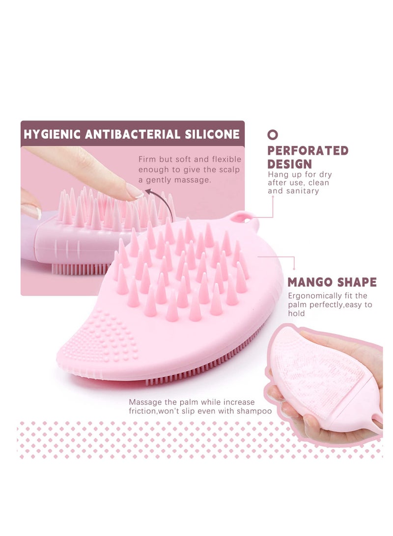 Excefore Silicone Face Wash Brush Shampoo Brush Manual Facial Cleansing Brush Multi Function Scalp Scrubber Face Hair Brush Exfoliator Cleanser for Blackheads Whiteheads Residues Removal Scalp Care 2PCS - Image 5