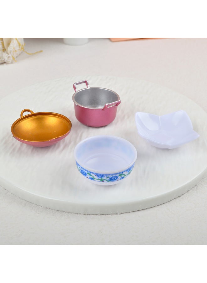 Loquat Mini Miniature Simulation Bowl Dish Bowl Steaming Rack Casserole Accessories DIY Tableware Food Play Mini Simulation Kitchen Toys-Color:Golden Mandarin Duck Pot - Image 4