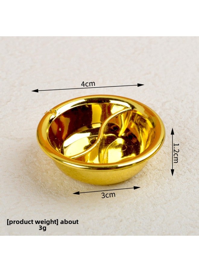 Loquat Mini Miniature Simulation Bowl Dish Bowl Steaming Rack Casserole Accessories DIY Tableware Food Play Mini Simulation Kitchen Toys-Color:Golden Mandarin Duck Pot - Image 1