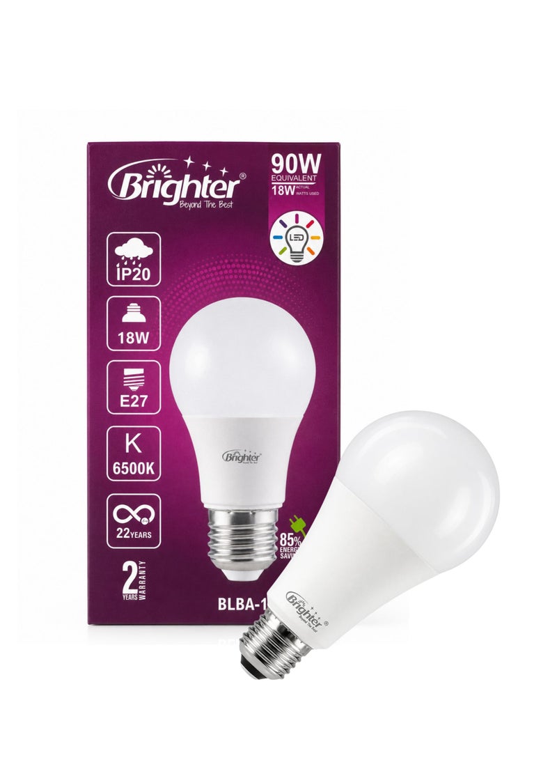 LED Light Bulbs 18W (90W Equivalent) E27 Screw Base, 6500K Cool Daylight White, IP20 Energy Saving LED Lamp, 2-Year Warranty, High Brightness, Long Life, Pack of 5 - Image 2