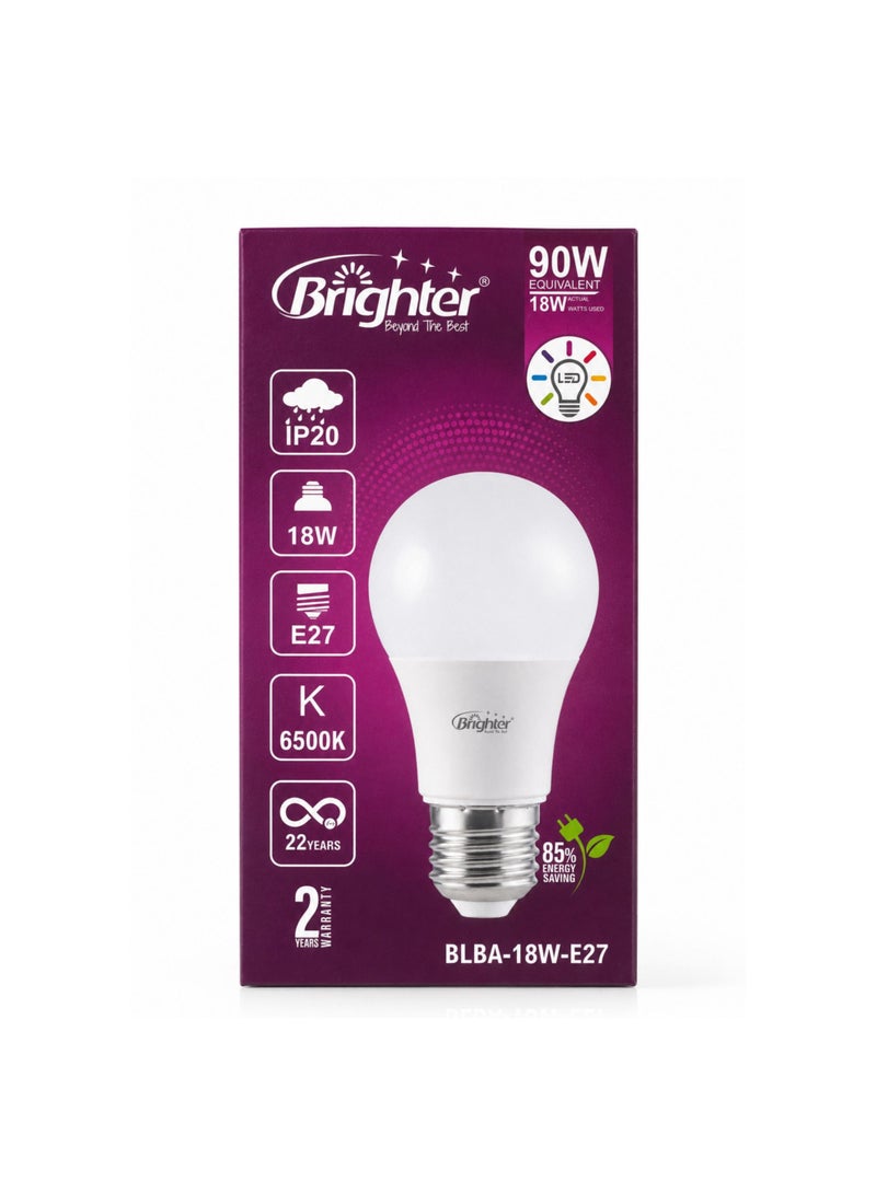 LED Light Bulbs 18W (90W Equivalent) E27 Screw Base, 6500K Cool Daylight White, IP20 Energy Saving LED Lamp, 2-Year Warranty, High Brightness, Long Life, Pack of 5 - Image 3