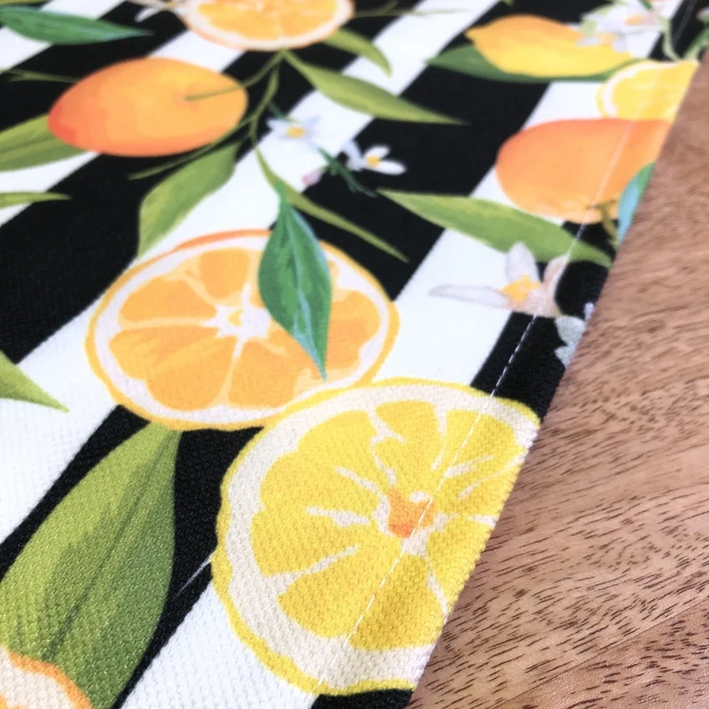 Desenİzmir PatternIzmir Yellow Lemon Patterned Square Runner Cover