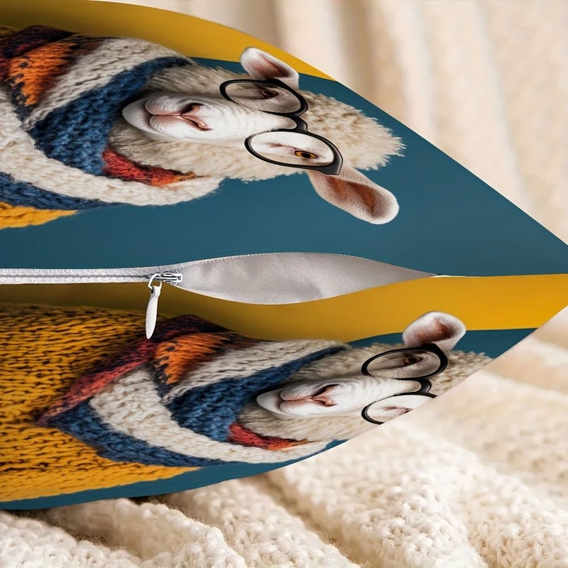 Two Sided Super Soft Plush Throw Pillow 18x18 Inch Sheep Design Couch Cushion Case - Image 5