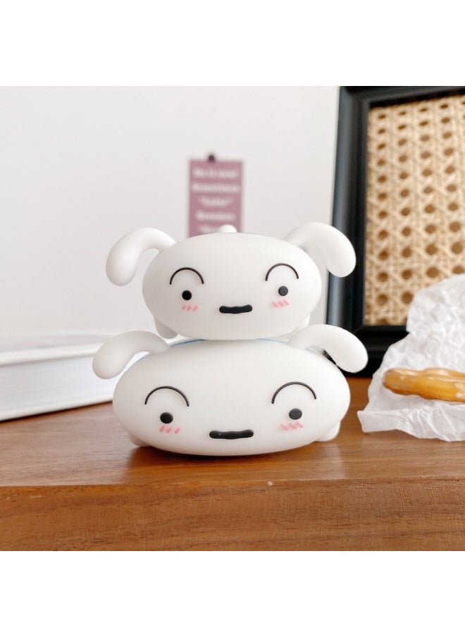 Generic - Cute Little White AirPods For Apple 4Th Generation Bluetooth Headphone Case 2024 Cartoon Protective Cover-Color:Wildland Xiaobai-Applicable Models:AirPods 4(2024) - Image 1