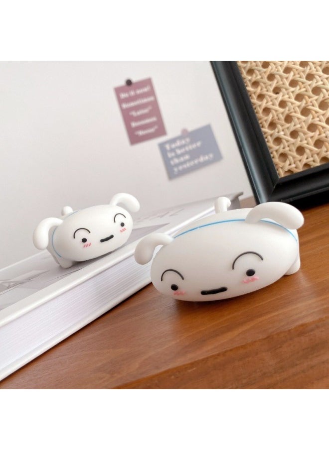 Generic - Cute Little White AirPods For Apple 4Th Generation Bluetooth Headphone Case 2024 Cartoon Protective Cover-Color:Wildland Xiaobai-Applicable Models:AirPods 4(2024) - Image 1
