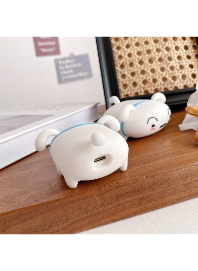 Generic - Cute Little White AirPods For Apple 4Th Generation Bluetooth Headphone Case 2024 Cartoon Protective Cover-Color:Wildland Xiaobai-Applicable Models:AirPods 4(2024) - Image 1