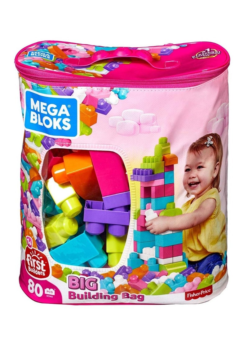 Mega Bloks Mega Bloks 1st Builders Big Bldg Bag 8pcs Pink  - Image 1