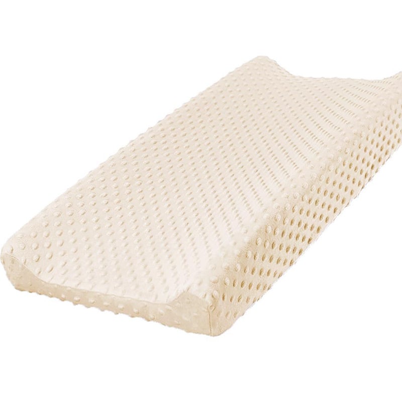 iEvolve Changing Pad Cover Ultra Soft Minky Dots Changing Table Cover Breathable Changing Table Sheet Diaper Changing Pad Cover for Baby Boys Girls (LightBeige) - Image 1