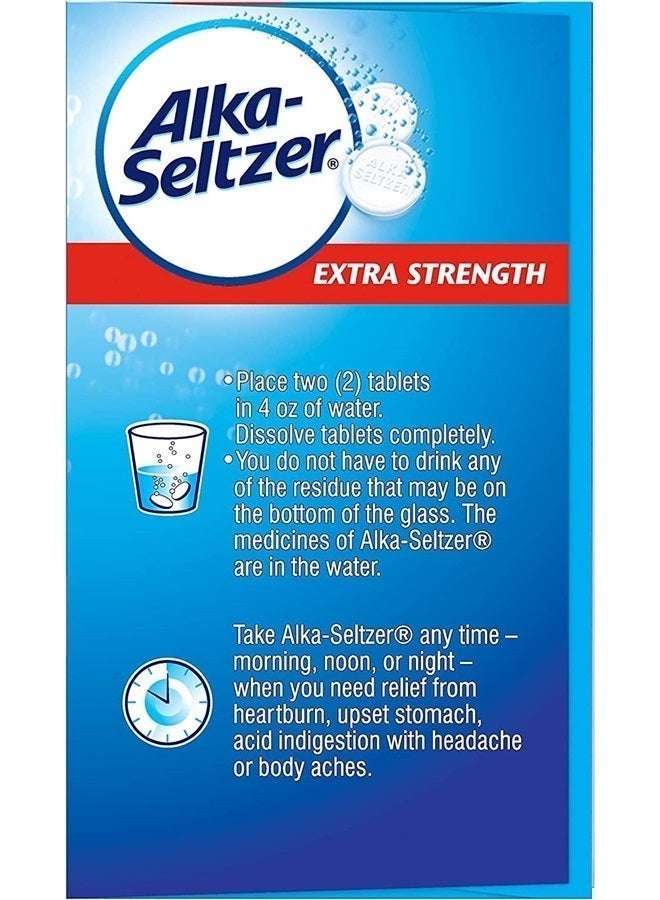 Alka-Seltzer Extra Strength Tablets, Extra-Strength Antacid & Pain Relief, Original (24 Tablets) - Image 5
