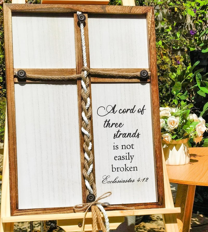 Three Strands Cord Wedding Unity Sign 16  22in A Cord of Three Strands Unity Rope Cross Braid for Wedding Ceremony Ideas Gift For Couple Christians God Knot Ecclesiastes 4912