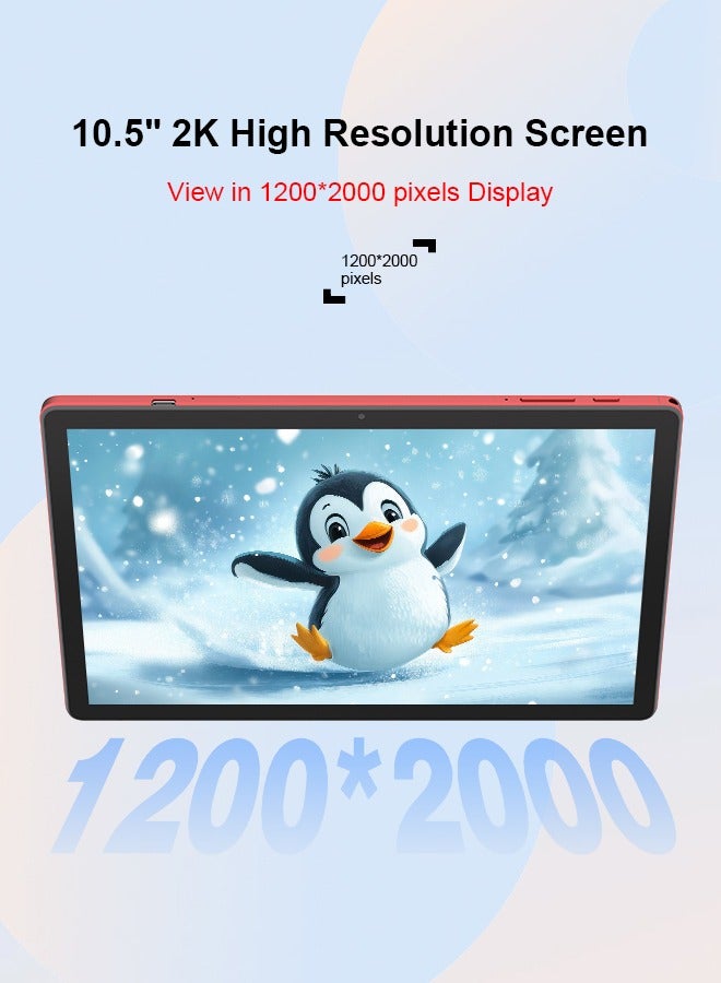 C Idea Tablet 10.5 Inch , WIFI Android Tablet Pc with SIM, 2K Screen Educational Tablet with keyboard and Mouse CM10500 Plus red - Image 2