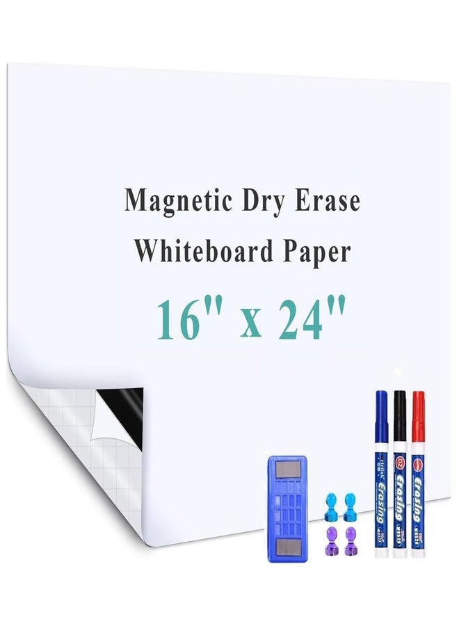 Warasee Self-Adhesive Office Whiteboard Sticker: 16" x 24" Magnetic Receptive Dry Erase Wall Film | No Ghosting Easy Peel & Stick for Professionals | Flat-Lay Ready for Meeting Room - Image 1