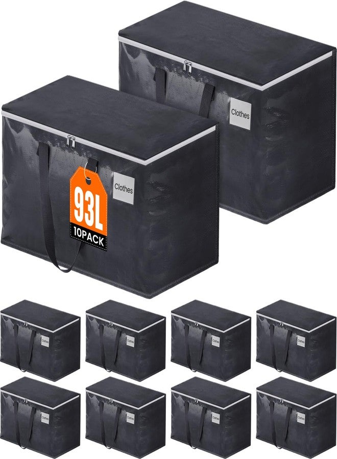 Fabspace Moving Bags Heavy Duty with Strong Zippers and Handles Collapsible Moving Supplies, Storage Totes for Packing & Moving Storing 93L 10Pack - Image 1