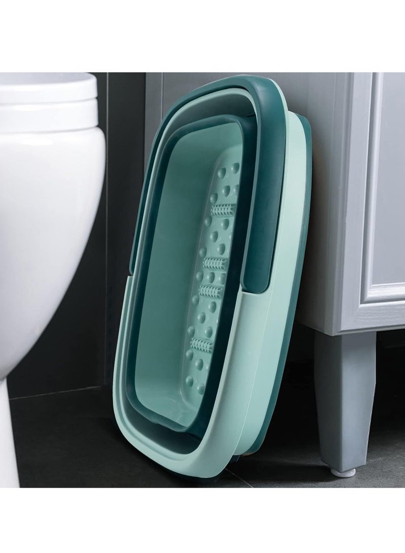 Generic Foot Bath Collapsible Foot Bath Foot Soak Tub with Handle Foot Spa Bath 15L/4 Gallons Massager Foot Soaking Bath Basin Feet for Dry Cracked Feet, Pedicure Foot Soak, Home Spa Treatment (Green) - Image 3