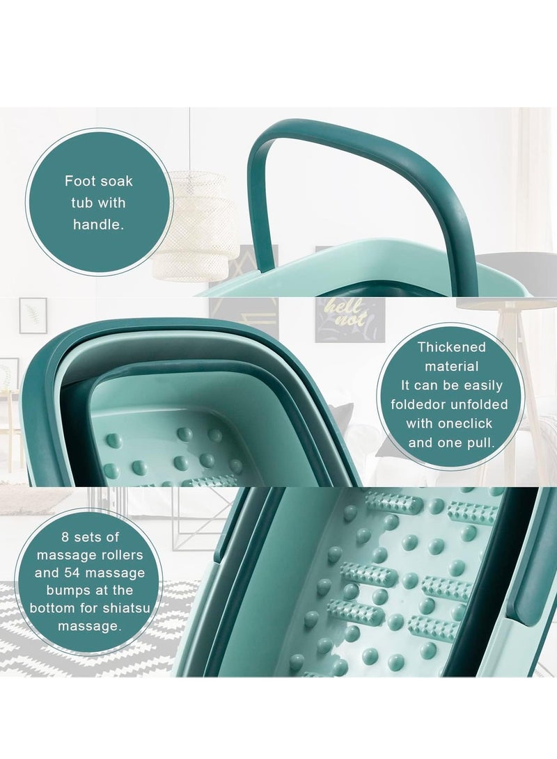 Generic Foot Bath Collapsible Foot Bath Foot Soak Tub with Handle Foot Spa Bath 15L/4 Gallons Massager Foot Soaking Bath Basin Feet for Dry Cracked Feet, Pedicure Foot Soak, Home Spa Treatment (Green) - Image 4