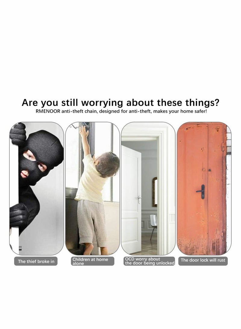 قفل سلسلة الباب الداخلي المحدد/المحدد للأمان للأبواب الأمامية أو UPVC قطعة واحدة من الفولاذ المطلي بالكروم مع التجهيزات الكاملة  - Image 4