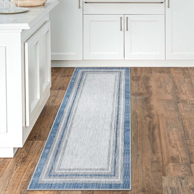 Beeiva Blue Kitchen Runner Rug, 2x5, Non Slip, Machine Washable, Non Shedding, Ideal for High-Traffic Areas - Image 5