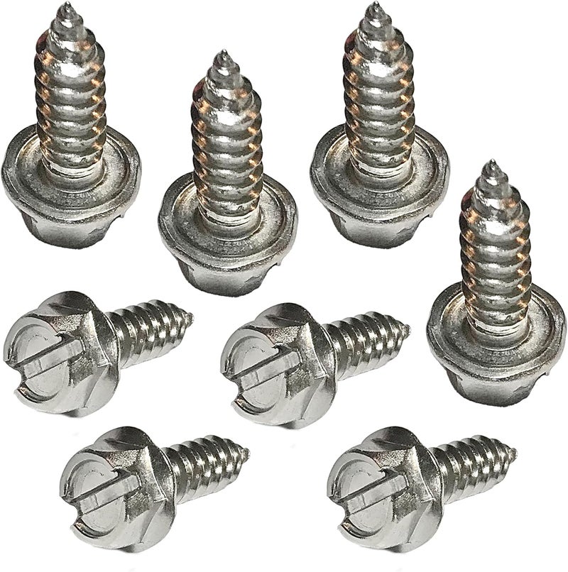 OttoSpeed Rustproof Stainless License Plate Screws - Set of 8 Stainless Steel License Plate Frame Screws for Fastening License Plates, Frames and Covers - Image 1