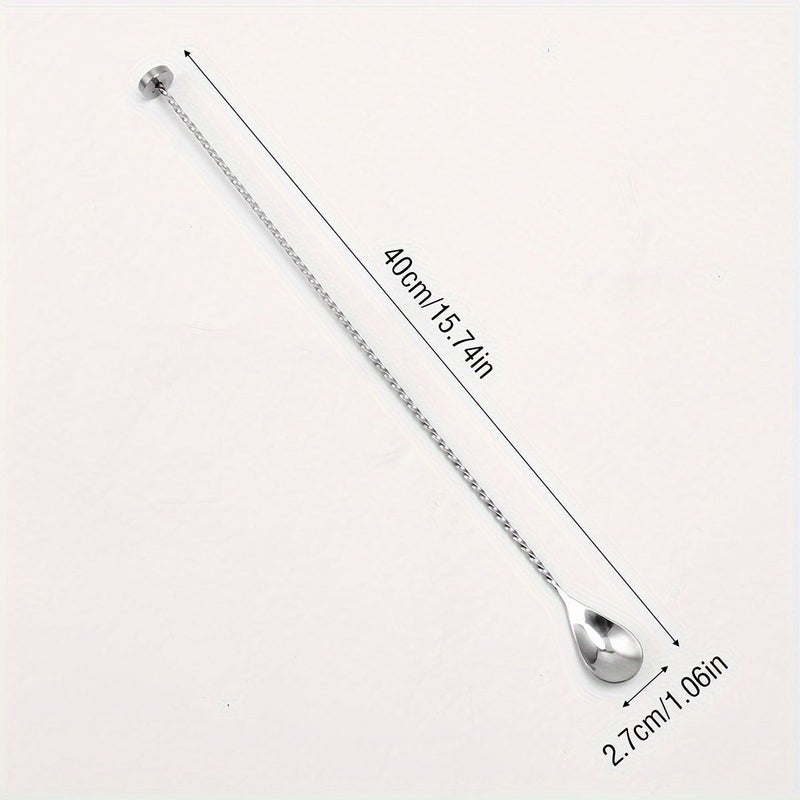 1 4 Pieces Stainless Steel 304 Long Handle Stirring Spoon Cocktail Mixing Rod Ice Spoon Soup Coffee Tea Stirrer Type D - Image 5