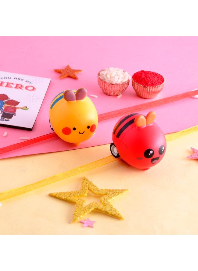 أسينشين مجموعة الصعود المكونة من قطعتين من راخي للأطفال من أجل بهايا راكشا باندهان راخي، مجموعة راخي للأطفال من الرسوم المتحركة مع مغناطيس ثلاجة "أنت بطلي" ورولي تيلاك - Image 1