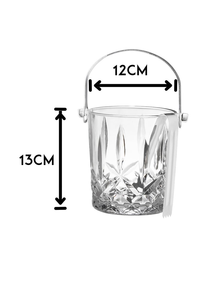 Deli Glass Glass ice bowl and bucket with clear acrylic tongs - Image 5
