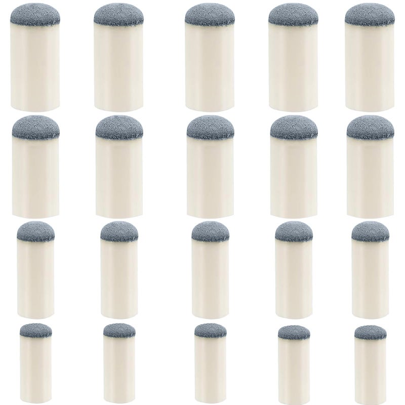 Keromtein 20pcs Slip On Pool Cue Tips, 4 Sizes Pool Queue Stick Tips Replacement Kit, Billiard Cue Sticks Tips Pool Cue Repair Kit Pool Table Accessories (9mm/ 10mm/ 12mm/ 13mm, Each Size 5pcs) - Image 1
