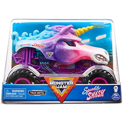 Monster Jam, Official Sparkle Smash Monster Truck, Collector Die-Cast Vehicle, 1:24 Scale - Image 1