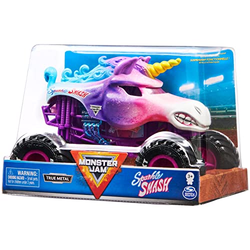 Monster Jam, Official Sparkle Smash Monster Truck, Collector Die-Cast Vehicle, 1:24 Scale - Image 4