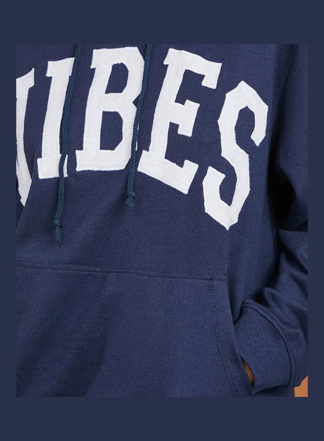 Styli Regular Length Embroidered Vibes Regular Fit Hoodie