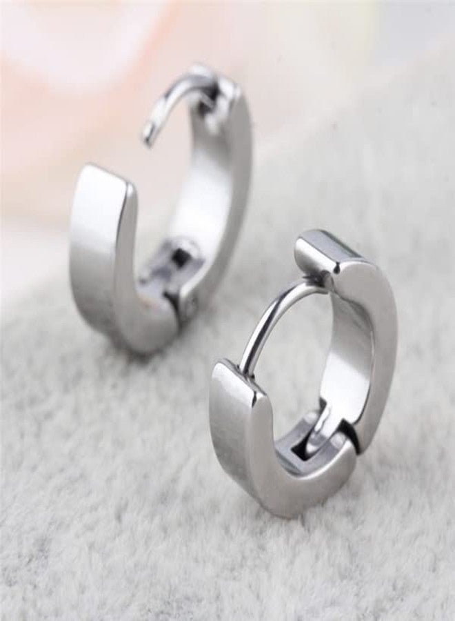 BEAUTIVIA Unisex Earrings Combo for Men, Boys, Women & Girls – Stainless Steel Pierced, Clip-On, Huggie, Bali, Stud & Cuff Earrings - Image 3