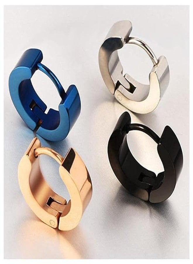 BEAUTIVIA Unisex Earrings Combo for Men, Boys, Women & Girls – Stainless Steel Pierced, Clip-On, Huggie, Bali, Stud & Cuff Earrings - Image 2